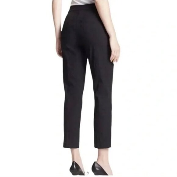 Eileen Fisher Stencil Stretch Jacquard Slim Ankle Trouser Pants Black medium - Picture 11 of 13